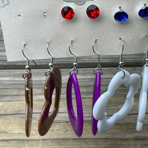 Fashion Earrings Set of 5 Earrings Multi Color Fashion Jewelry Lead Safe Earring - Picture 6 of 10